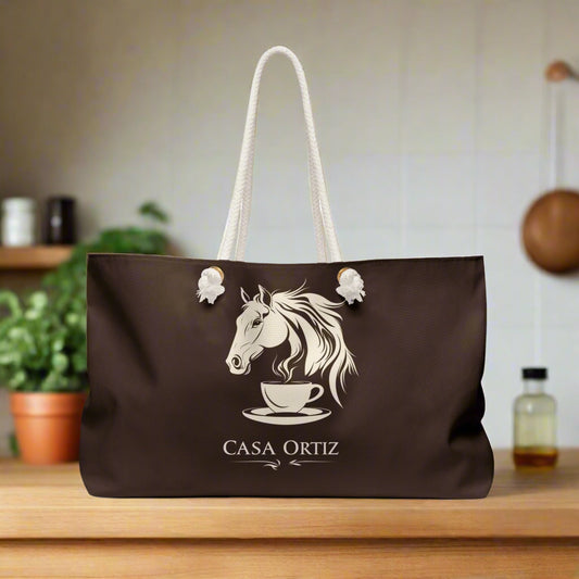 Casa Ortiz Merchandise - Oversized Weekender Tote - Casa Ortiz Coffee