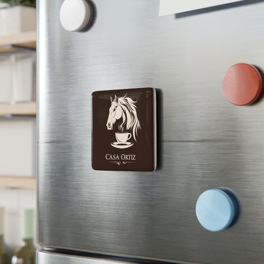 Casa Ortiz Merchandise - Porcelain Square Magnet - Casa Ortiz Coffee