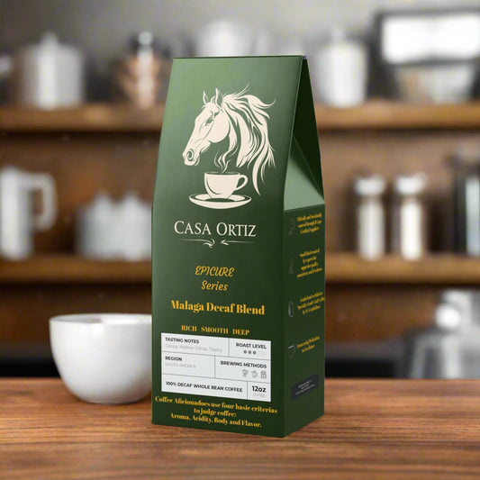 Casa Ortiz Coffee - Malaga Decaf Coffee Blend - Rich - Smooth - Deep - Medium Roast - Casa Ortiz Coffee