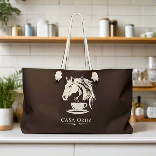 Casa Ortiz Merchandise - Oversized Weekender Tote - Casa Ortiz Coffee