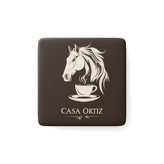 Casa Ortiz Merchandise - Porcelain Square Magnet - Casa Ortiz Coffee