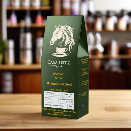 Casa Ortiz Coffee - Malaga Decaf Coffee Blend - Rich - Smooth - Deep - Medium Roast - Casa Ortiz Coffee