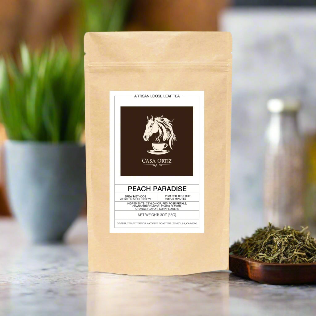 Casa Ortiz Tea - Peach & Cranberry Paradise Loose Leaf Tea – A Fruity, Floral Escape - Casa Ortiz Coffee