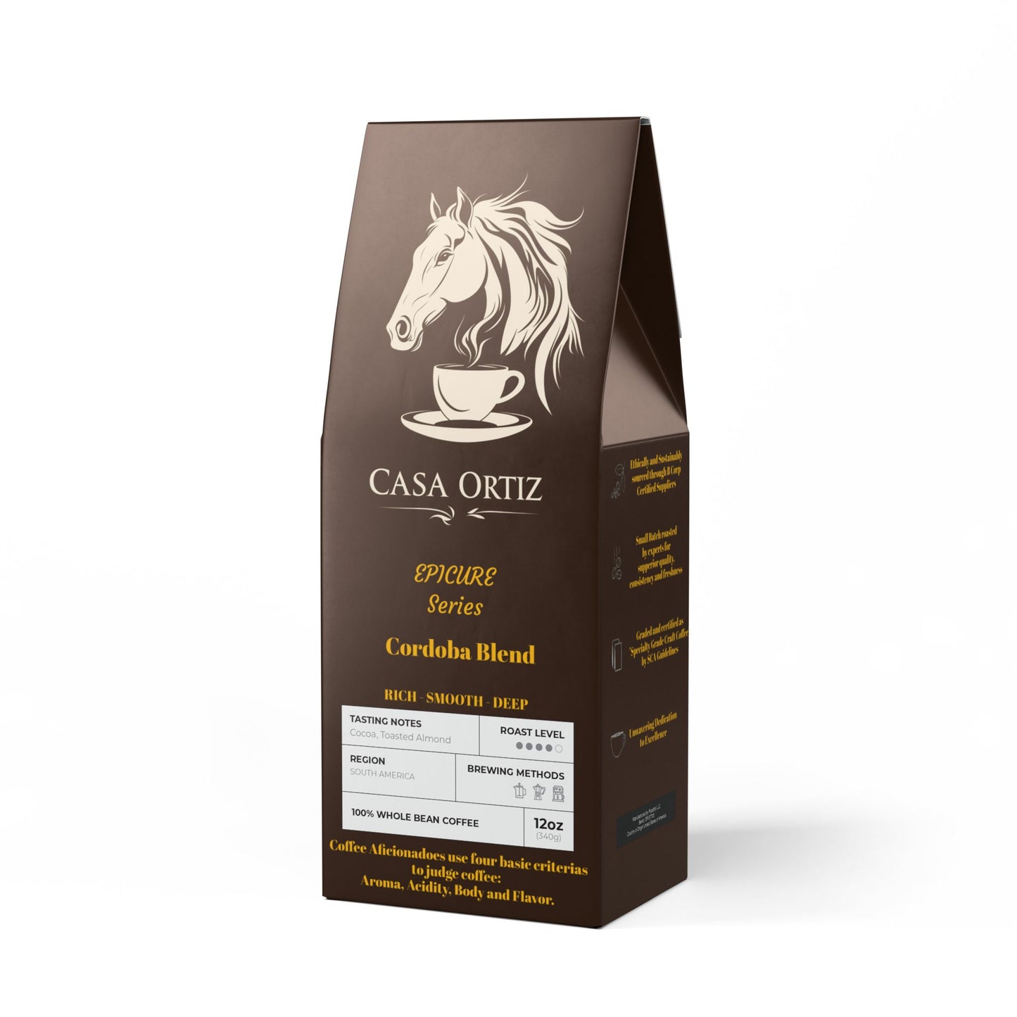 Casa Ortiz Coffee - Cordoba Blend - Rich - Smooth - Deep - Medium Dark Roast